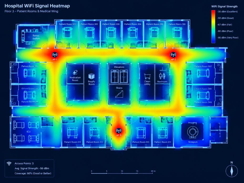 Hospitals wireless heatmap
