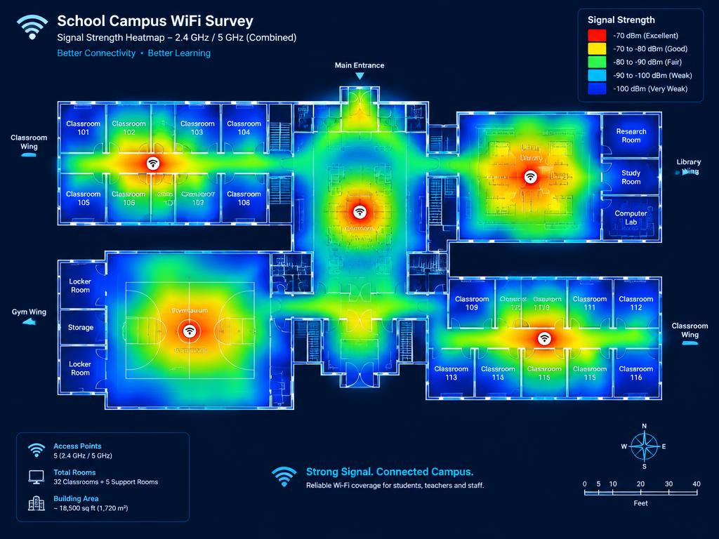 Schools wireless heatmap