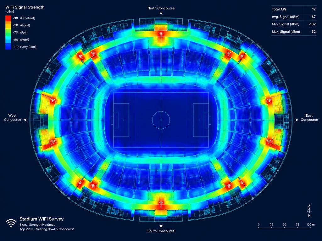 Stadiums wireless heatmap
