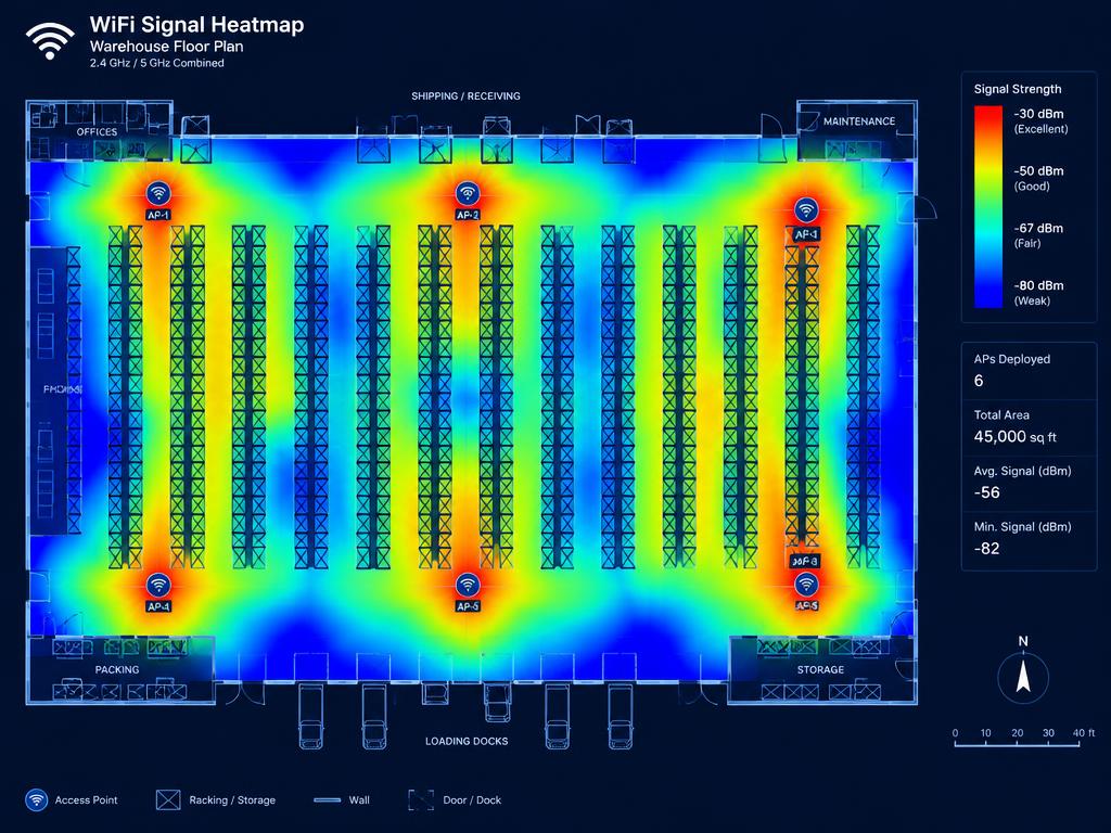 Warehouses wireless heatmap